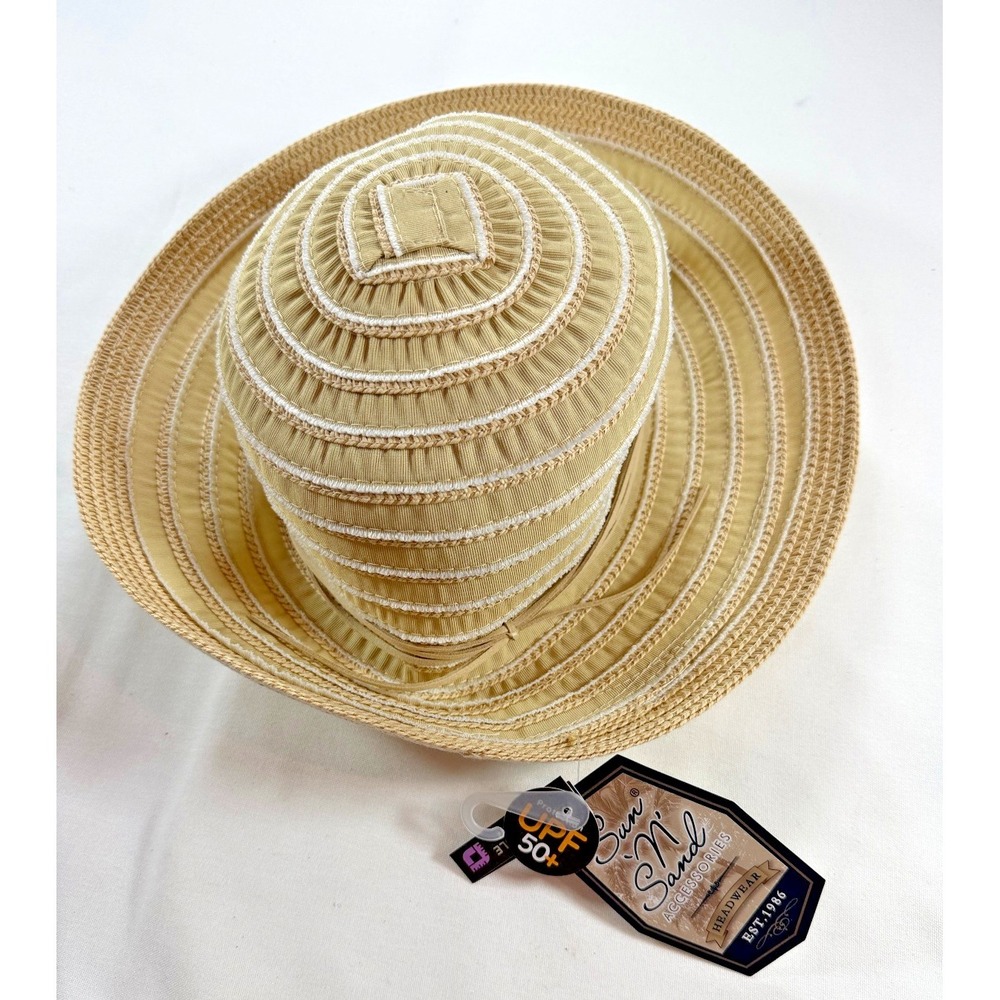 Sun N Sand Women's Wide Brim Sun Hat Tan‎ UPF 50+